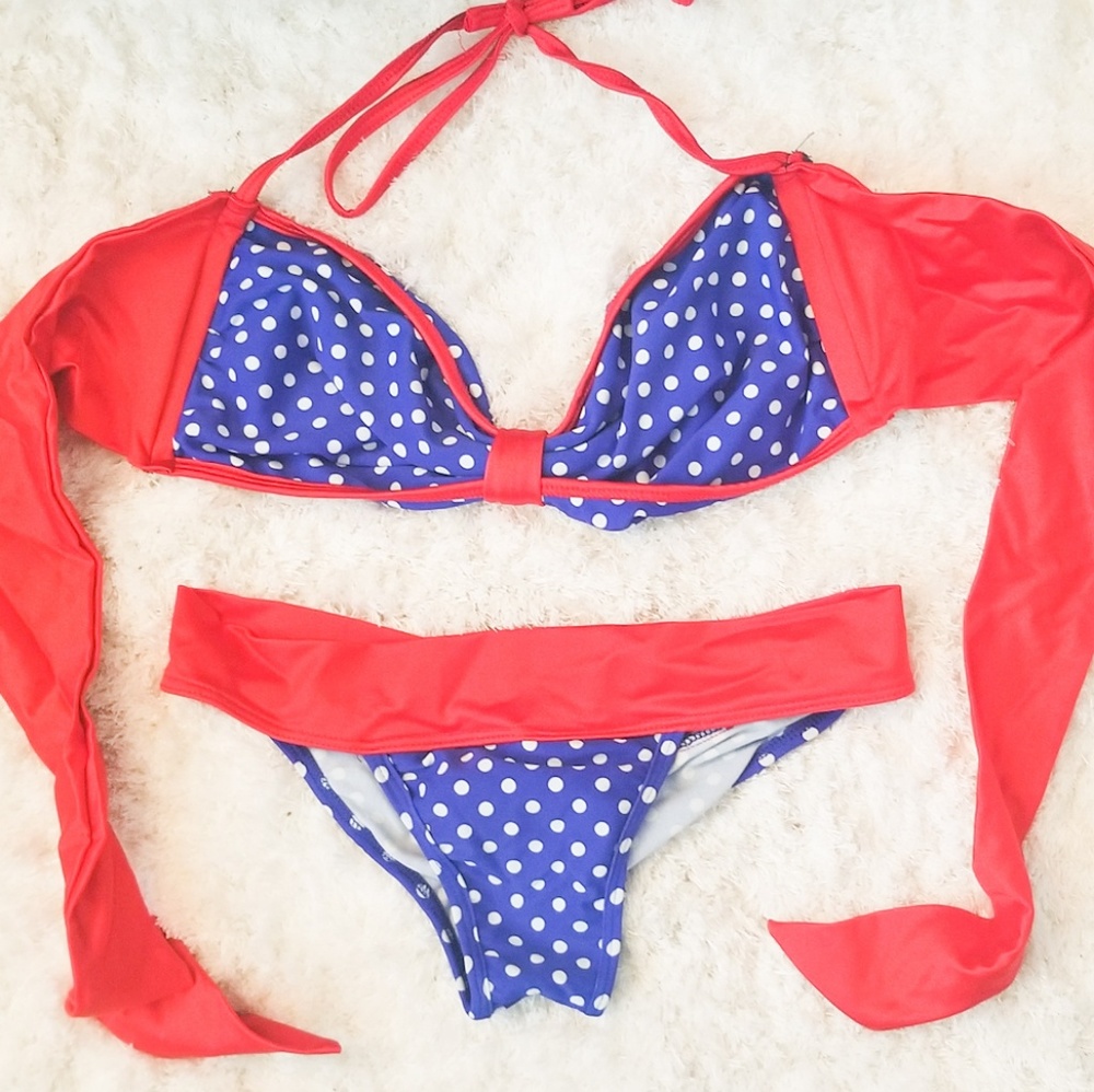 Red White & Blue Bandeau Bikini